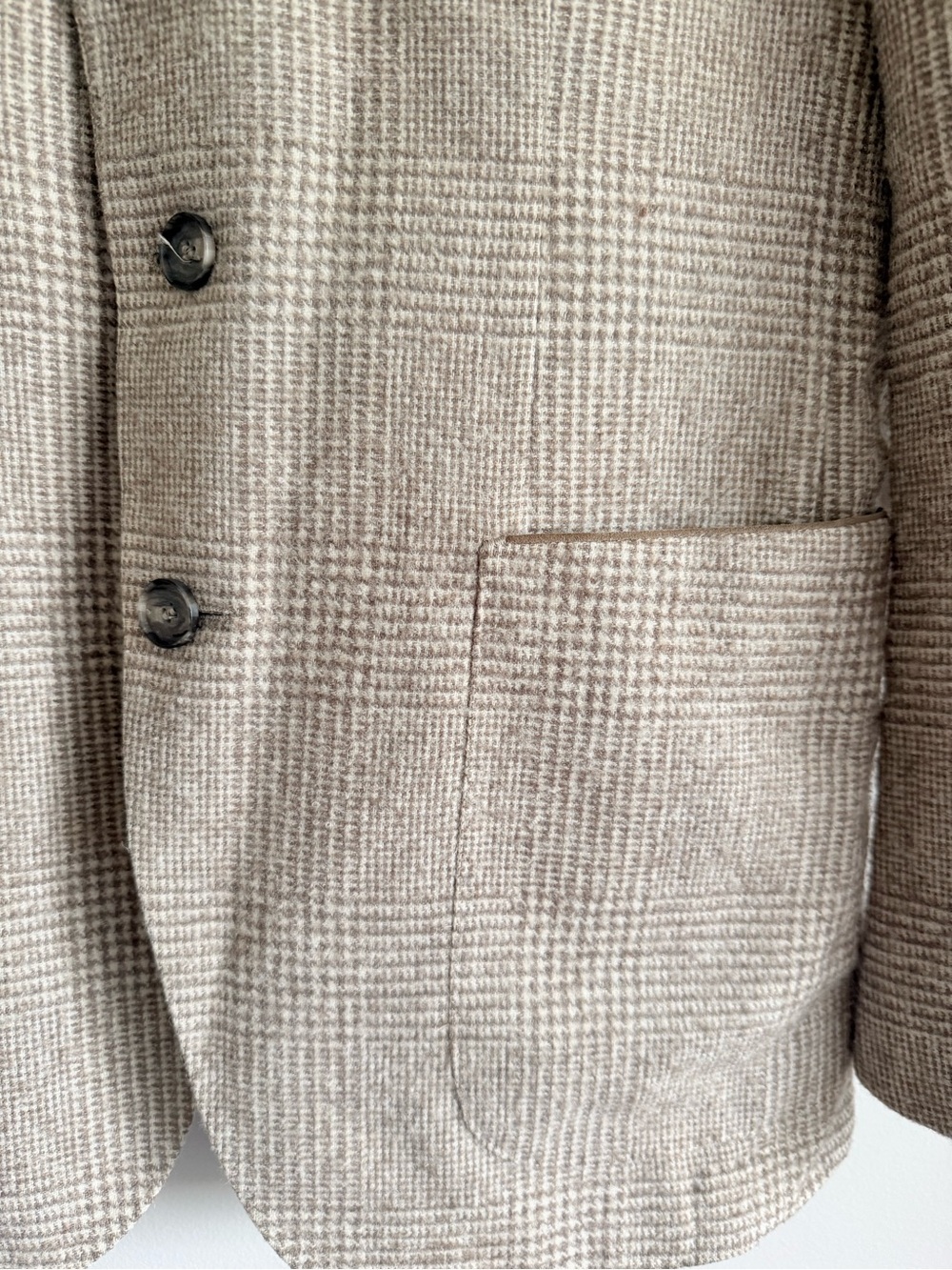 Hugo Boss Vintage Unisex Beige Italian Woven Plaid Blazer - Picture 6 of 13